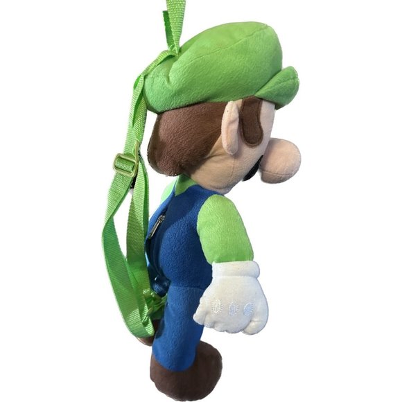 Nintendo Super Mario Bros LUIGI 16”Tall Stuffed Plush Soft Backpack Bag 2013 - Picture 2 of 8
